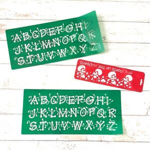Christmas Letter Stencils Holiday Fun Crafts Set of 3 Snowmen Lights
